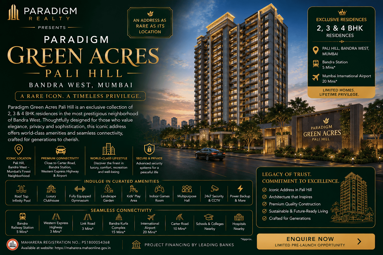Paradigm Green Acres Pali Hill - Luxury Apartments Mumbai